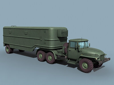 3d model soviet odaz trailer ural-375 - Ural-375&ODAZ trailer.zip by Alex Kontz